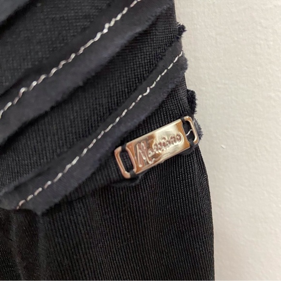 Marciano BLACK 100% silk mini dress open back silver metallic sewing size Small - Picture 9 of 15